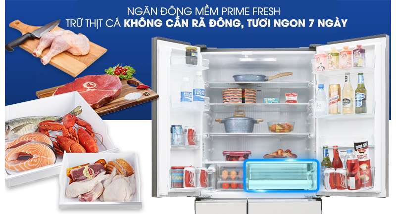 Tủ lạnh Panasonic Inverter 589 lít NR-F603GT-X2 - Ngăn cấp đông mềm Prime Fresh