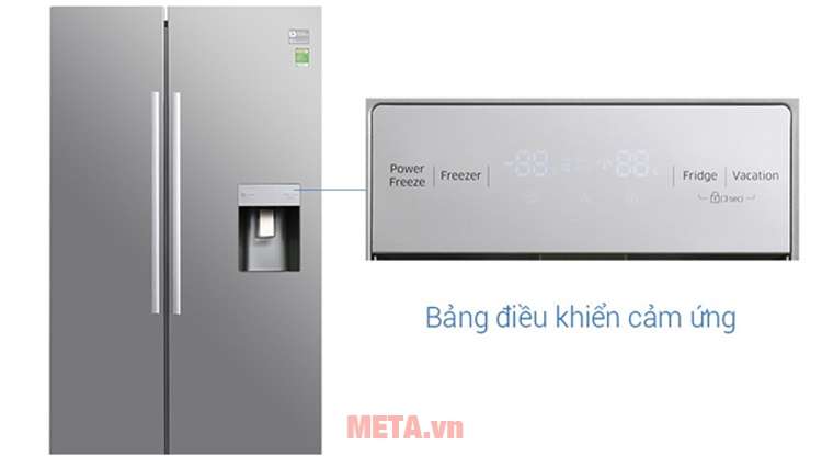 Tủ lạnh side by side Samsung điều khiển bên ngoài