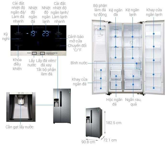 Tủ lạnh Samsung Side by Side RS58K6417SL (575L)