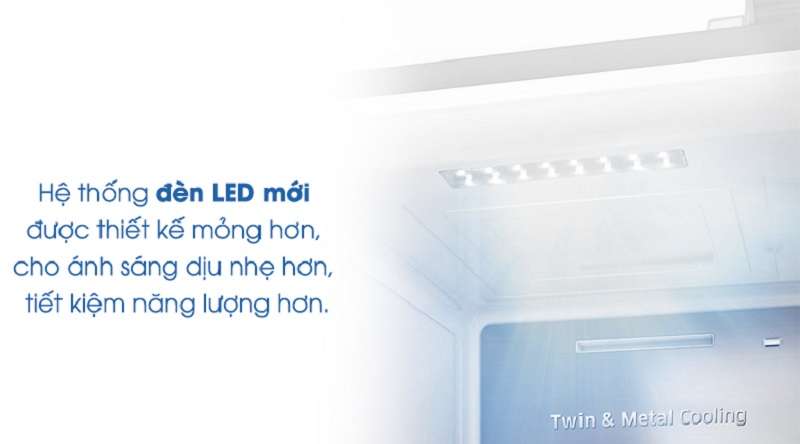 Hệ thống đèn led chiếu sáng hiện đại - Tủ lạnh Samsung Inverter 620 lít RS58K6667SL/SV