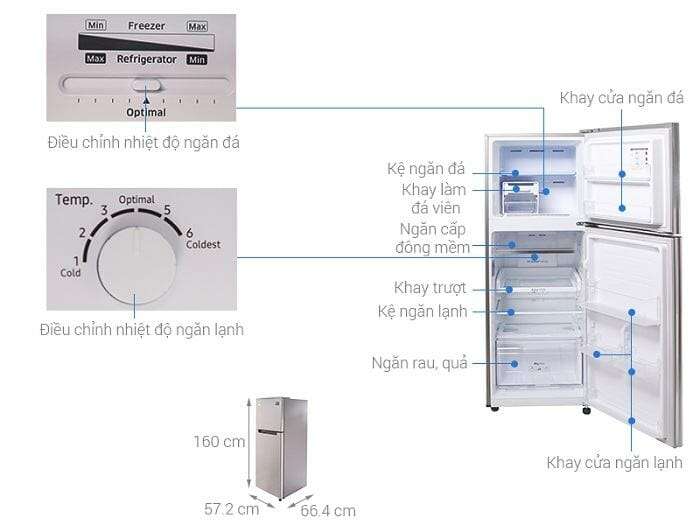 Tủ lạnh Samsung 2 cánh RT22M4033S8 (236L)