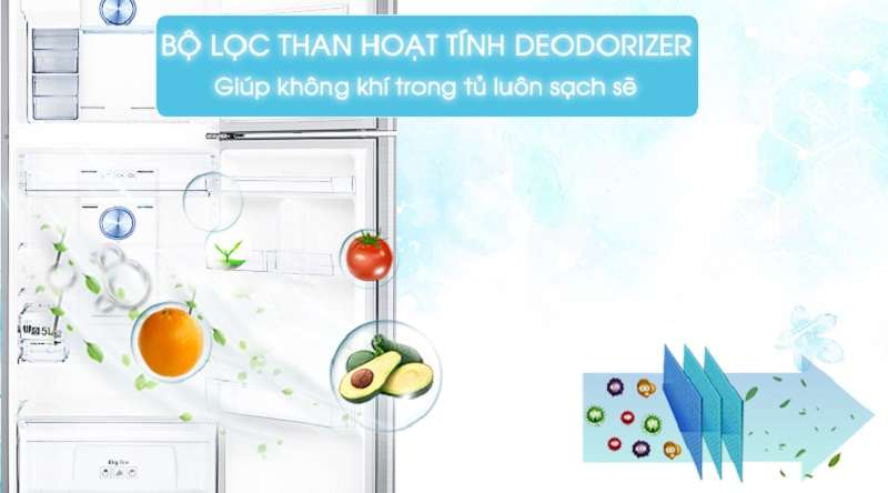 Bảo vệ sức khỏe của bạn với bộ lọc than hoạt tính Deodorizer - Tủ lạnh Samsung Inverter 360 lít RT35K5982S8/SV
