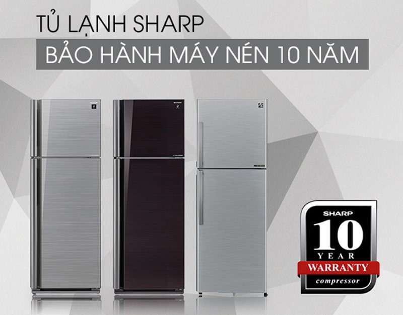12. Tủ lạnh Sharp SJ-XP660PG-MR bảo hành máy nén 10 năm