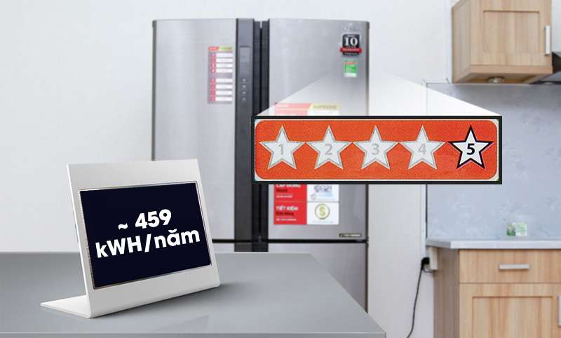 tủ lạnh sharp đạt chuẩn tem năng lượng 5 sao