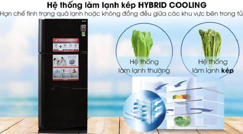 Làm lạnh mạnh mẽ và nhanh chóng với hệ thống làm lạnh kép - Tủ lạnh Sharp Inverter 585 lít SJ-XP590PG-BK
