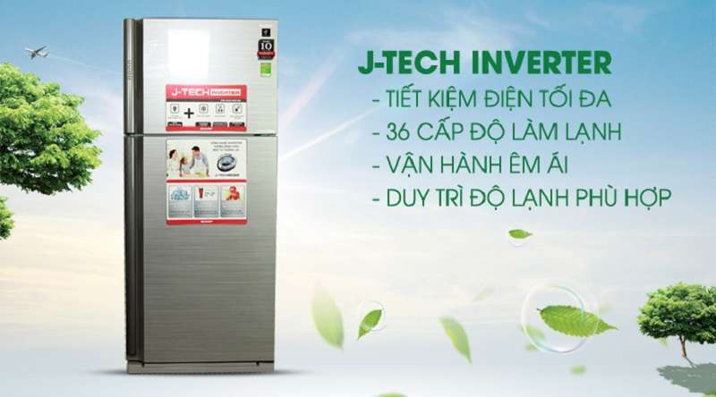 Công nghệ J-Tech Inverter tiết kiệm điện tối ưu - Tủ lạnh Sharp Inverter 585 lít SJ-XP590PG-SL
