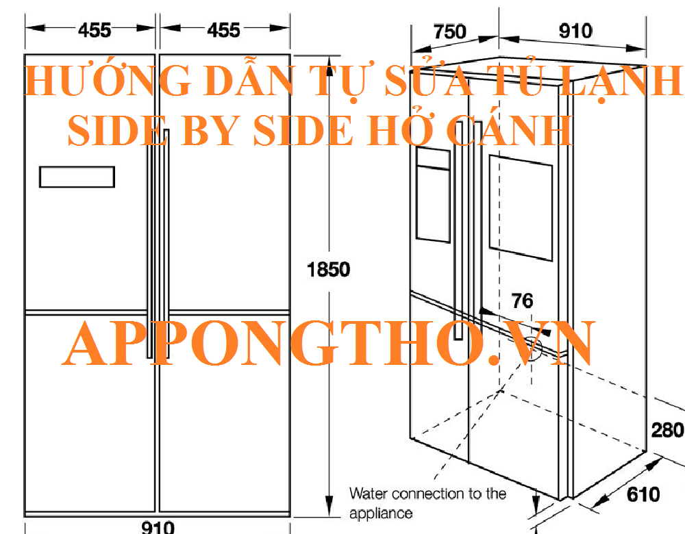 Hướng Dẫn Tự Sửa Cánh Cửa Tủ Lạnh Side by Side Bị Hở