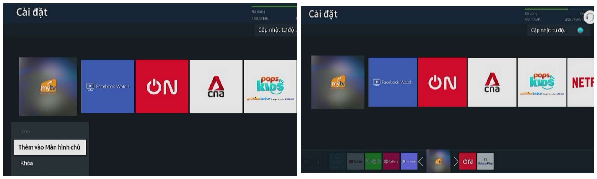 Làm thế nào để chuyển một ứng dụng ra màn hình chính trên SmartTV Samsung? | Hỗ trợ Samsung Việt Nam
