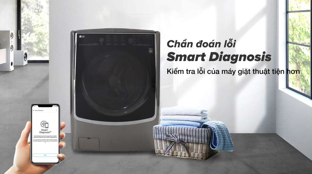 Máy giặt sấy LG Inverter 21 kg F2721HTTV - Chẩn đoán lỗi Smart Diagnosis