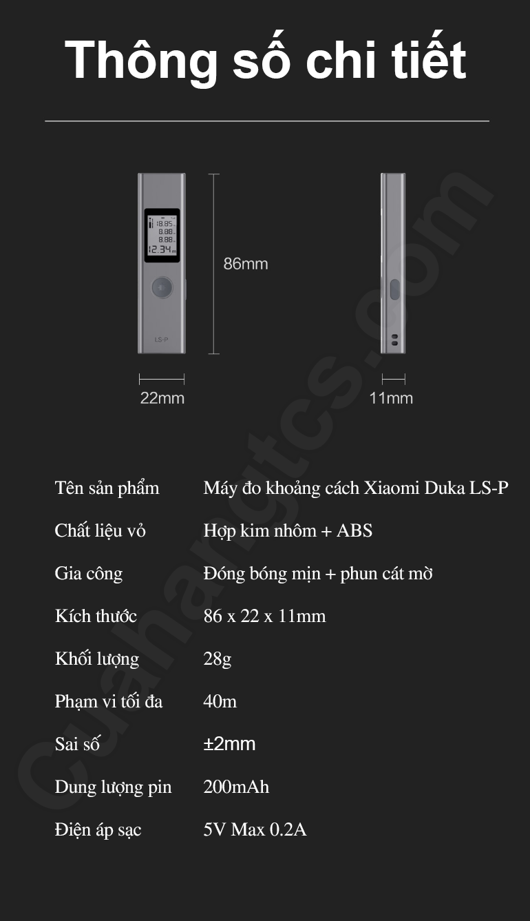 Máy đo khoảng cách Xiaomi Duka LS-P 40m