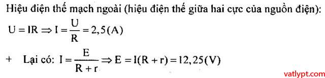 Bài tập định luật Ôm cho toàn mạch vật lý lớp 11