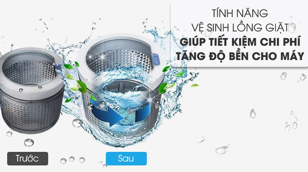 Máy giặt Aqua 12 kg AQW-FW120GT.BK - Vệ sinh lồng giặt