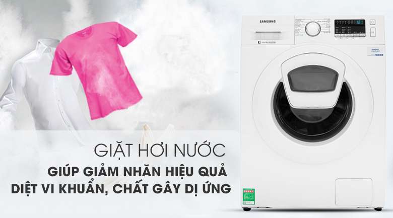 Giặt hơi nước - Máy giặt Samsung Addwash Inverter 9 Kg WW90K44G0YW/SV