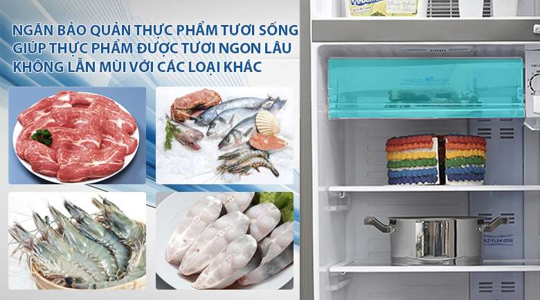 Ngăn tươi sống - Tủ lạnh Aqua 205 lít AQR-I209DN DC