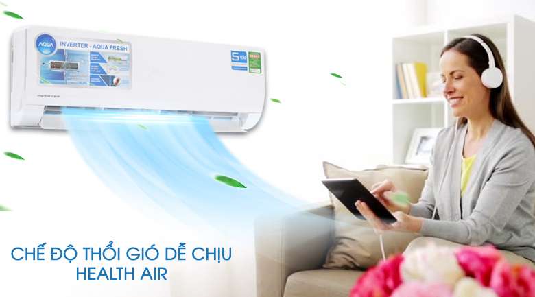 Chế độ Health Air - Máy lạnh Aqua Inverter 1.5 HP AQA-KCRV12WJB