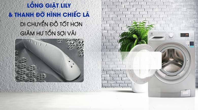 Lồng giặt Lily - Máy giặt Electrolux Inverter 8 kg EWF12853S