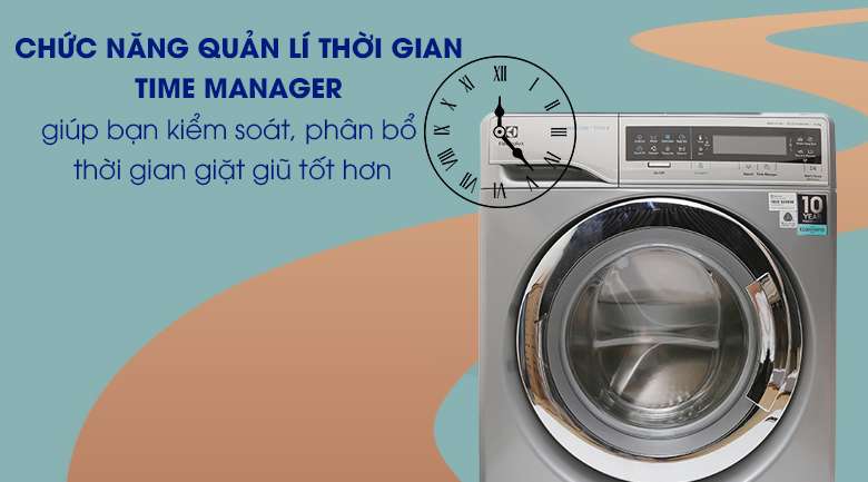 Chức năng quản lí thời gian Time Manager - Máy giặt Electrolux Inverter 11 kg EWF14113 S