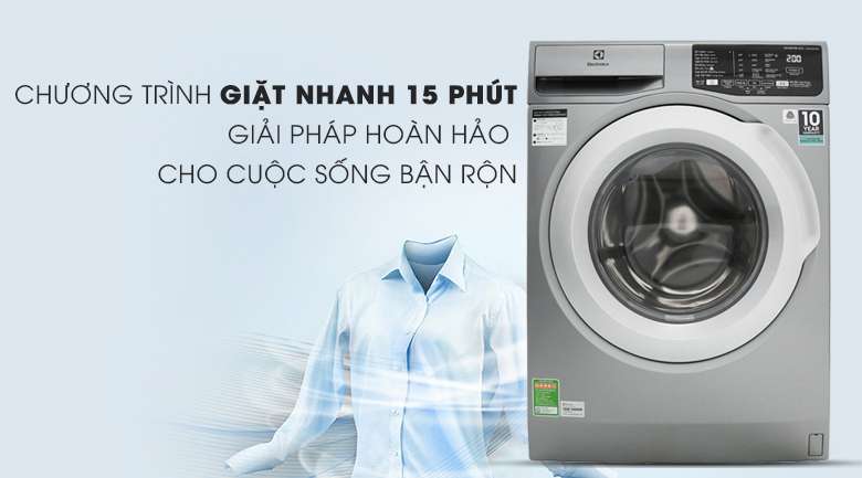 Giặt nhanh 15 phút - Máy giặt Electrolux Inverter 8 kg EWF8025CQSA