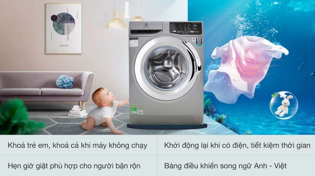 Chế độ giặt đồ len - Máy giặt Electrolux Inverter 9 Kg EWF9025BQSA