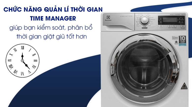 Chức năng quản lí thời gian Time Manager - Máy giặt sấy Electrolux inverter 10 kg EWW14023