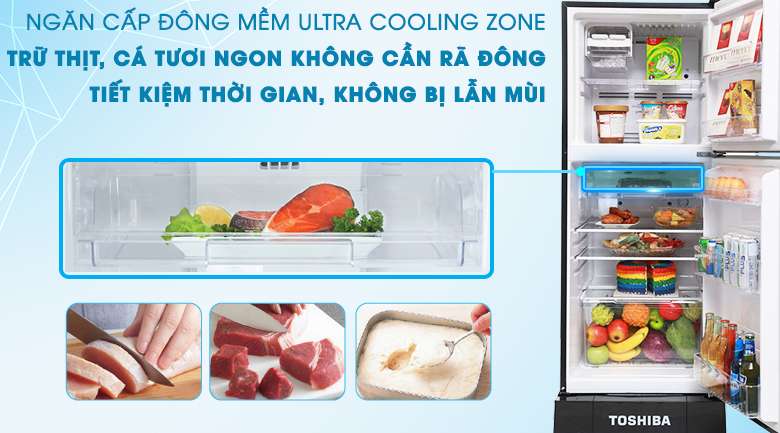 Ngăn đông mềm - Tủ lạnh Toshiba 186 lít GR-M25VMBZ(UKG)