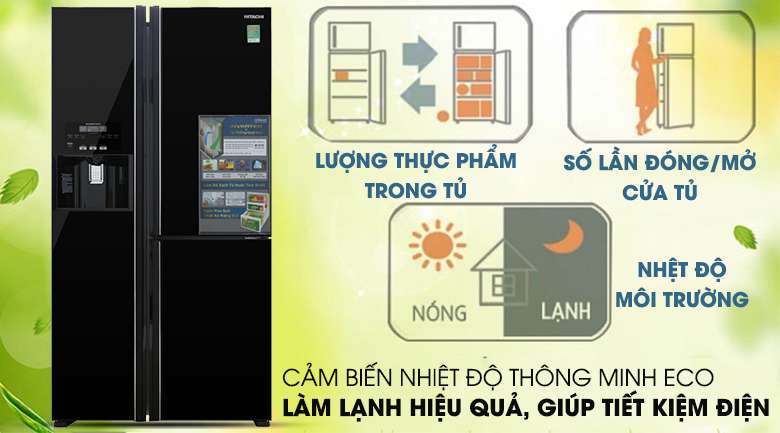cảm biến nhiệt Eco - Tủ lạnh Hitachi Inverter 584 lít R-FM800GPGV2 GBK