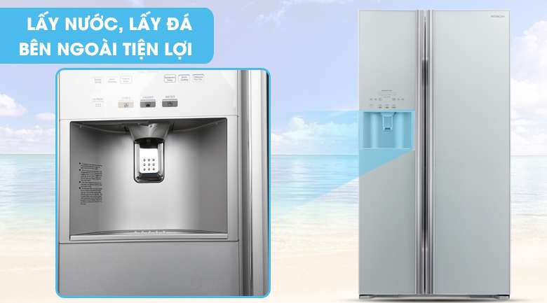 Có ngăn lấy nước bên ngoài - Tủ lạnh Hitachi Inverter 589 lít R-S700GPGV2 GS