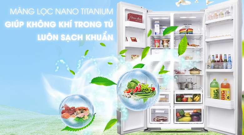 Hệ thống Nano Titanium khử mùi hiệu quả - Tủ lạnh Hitachi Inverter 605 lít R-S700PGV2 GS
