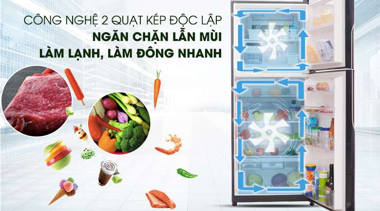 Hệ thống làm lạnh kép riêng biệt - Tủ lạnh Hitachi Inverter 335 lít R-VG400PGV3 GBK