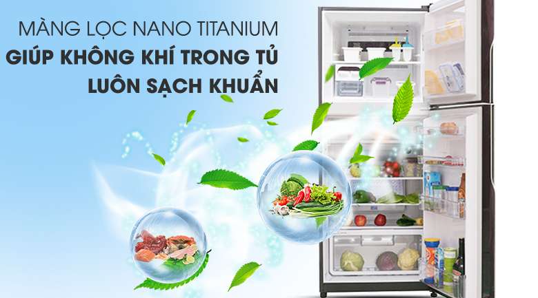 Khử mùi hiệu quả với màng lọc Nano Titanium - Tủ lạnh Hitachi Inverter 365 lít R-VG440PGV3 GBW