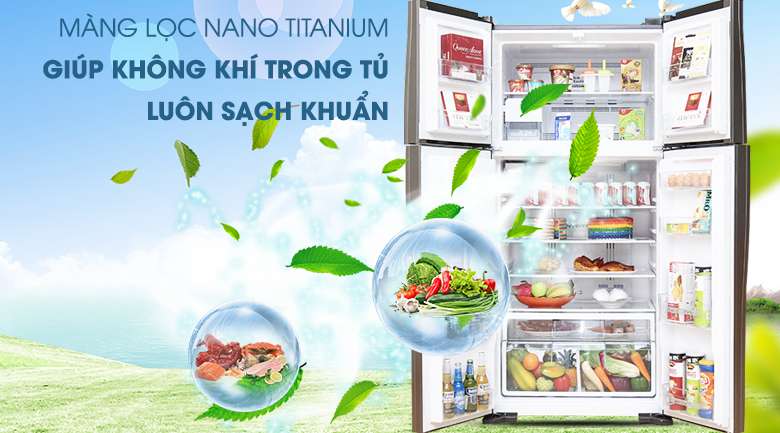 Màng lọc Nano Titanium kháng khuẩn khử mùi - Tủ lạnh Hitachi Inverter 540 lít R-W660FPGV3X GBW