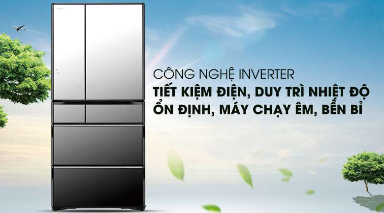 Công nghệ Inverter vận hành ổn định, bền bỉ - Tủ lạnh Hitachi Inverter 722 lít R-X670GV (X)