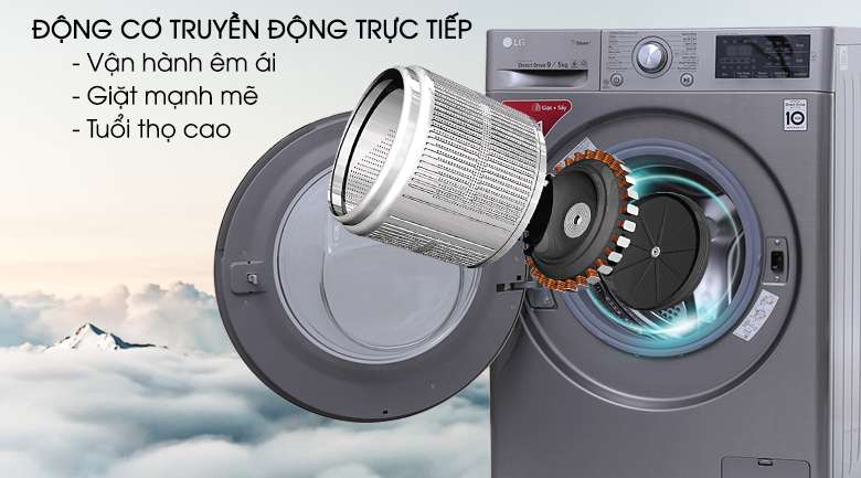 Công nghệ inverter - Máy giặt sấy LG Inverter 9kg FC1409D4E