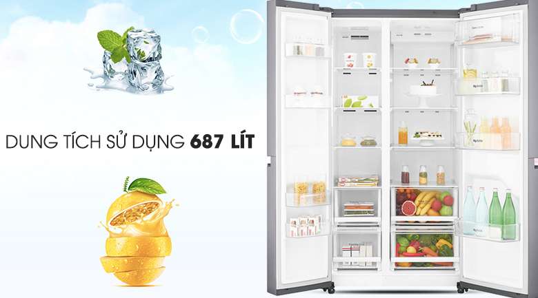 Tủ lạnh phù hợp cho gia đình có đông thành viên - Tủ lạnh LG Inverter 626 lít GR-B247JS