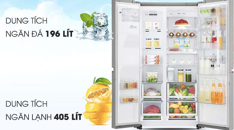 Dung tích 601 lít - Tủ lạnh LG Inverter 601 lít GR-P247JS