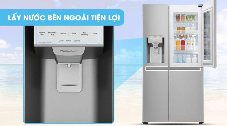 tủ lạnh LG lấy nước bên ngoài tiện lợi model GR-X247JS