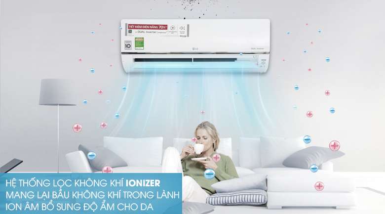 Hệ thống lọc khí Ionizer - Máy lạnh LG Wifi Inverter 1.5 HP V13API