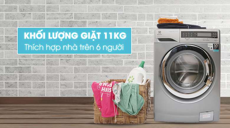 Khối lượng giặt 11 kg - Máy giặt Electrolux Inverter 11 kg EWF14113 S