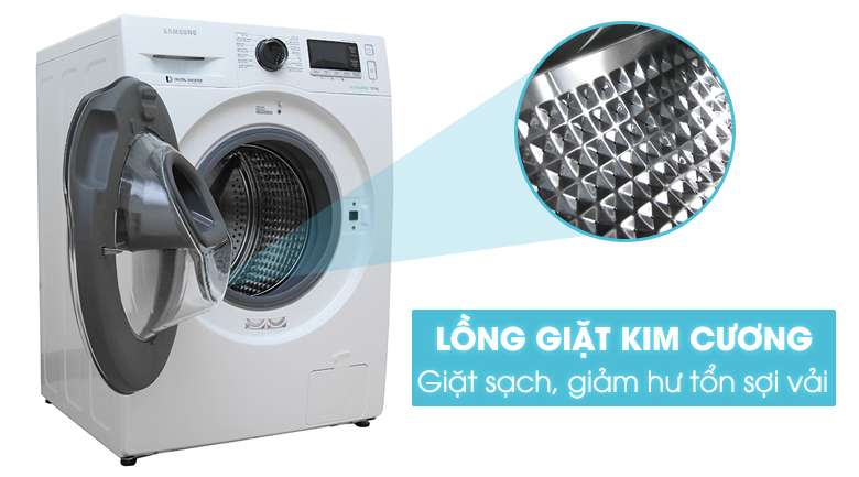 Lồng giặt kim cương - Máy giặt Samsung AddWash Inverter 9 kg WW90K6410QW/SV