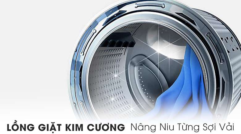 Lồng giặt kim cương - Máy giặt Samsung Addwash Inverter 9 kg WW90K54E0UX/SV