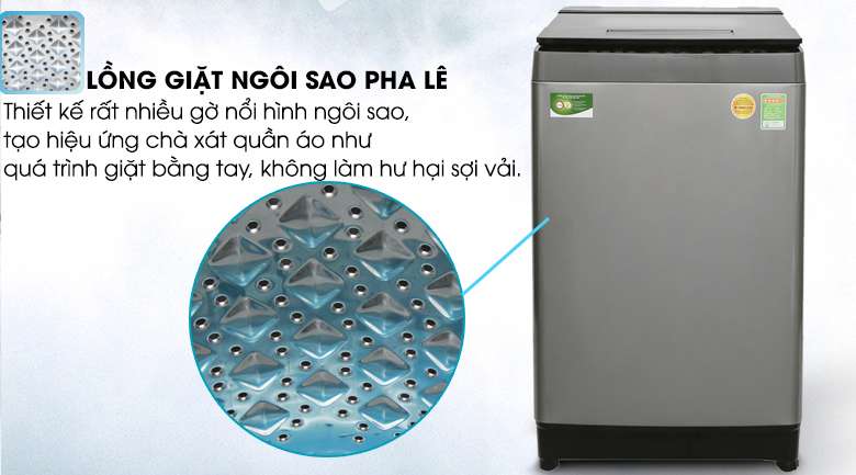 Lồng giặt ngôi sáo pha lê - Máy giặt Toshiba Inverter 11 kg AW-DUH1200GV