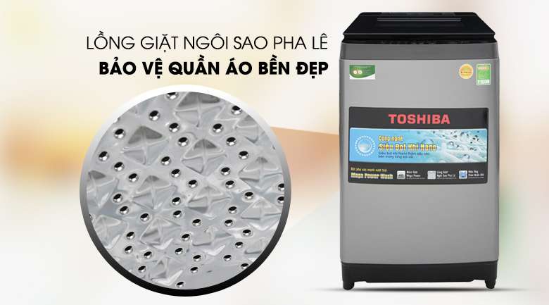 Lồng giặt ngôi sao pha lê - Máy giặt Toshiba 9.5 Kg AW-UH1050GV DS