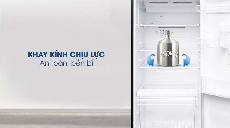 Ngăn kệ làm từ kính chịu lực, chứa được nhiều thực phẩm - Tủ lạnh Toshiba Inverter 330 lít GR-AG39VUBZ XK1