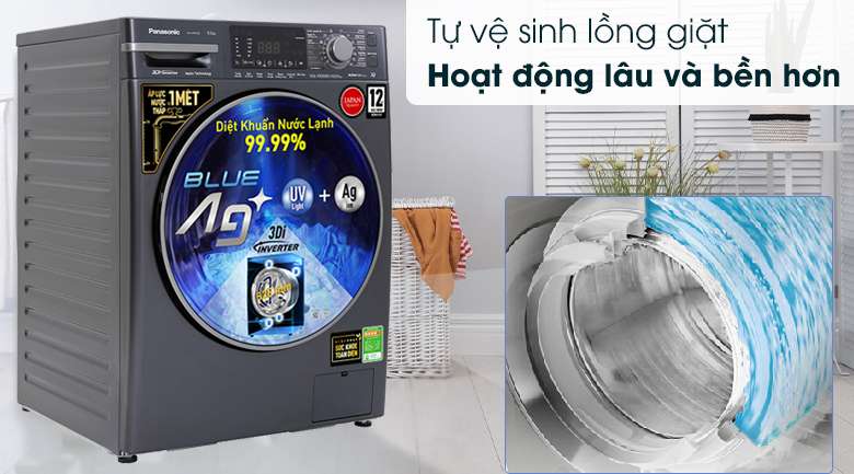 Máy giặt Panasonic Inverter 10.5 Kg NA-V105FX2BV - Tự vệ sinh lồng giặt