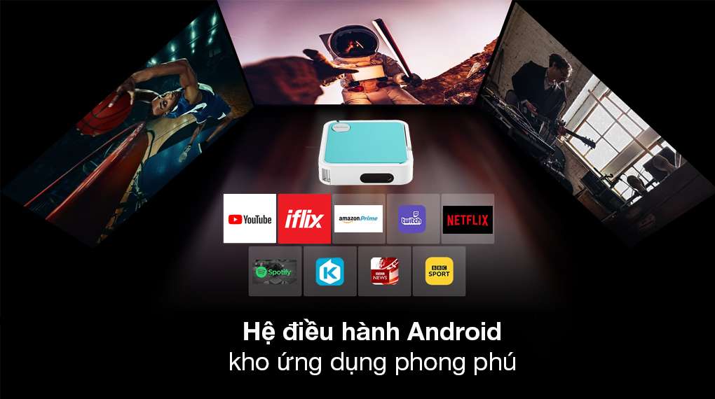 Máy chiếu Viewsonic M1 Mini Plus - Hệ điều hành Android với kho ứng dụng phong phú