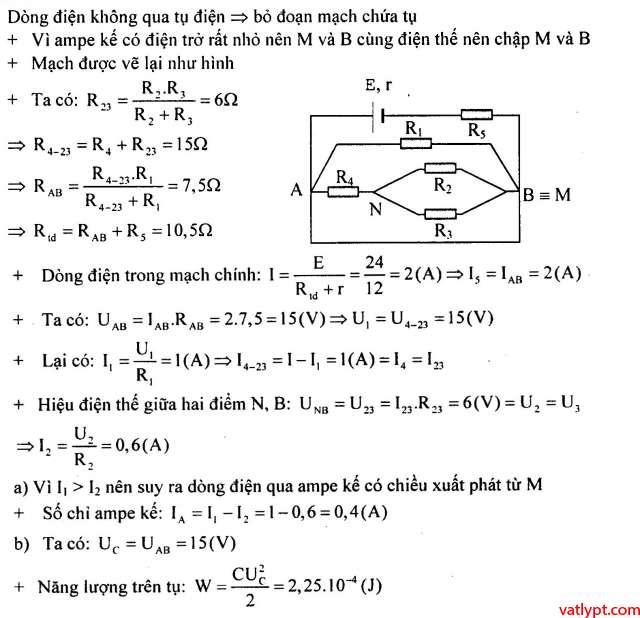 Bài tập định luật Ôm cho toàn mạch vật lý lớp 11